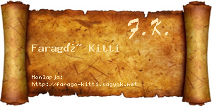 Faragó Kitti névjegykártya