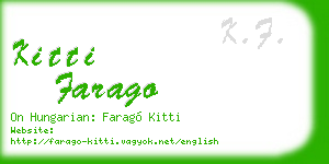 kitti farago business card